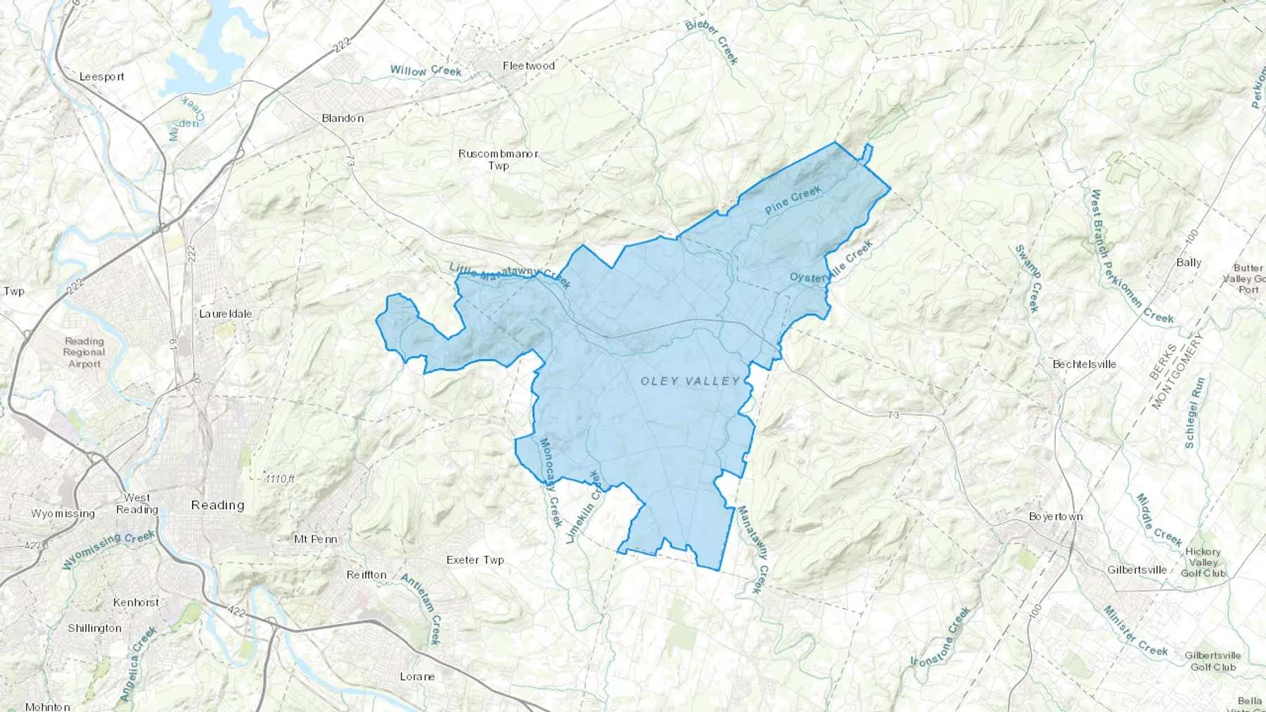 Oley, PA Cash heating Oil delivery map Map of the COD Fuel Oil delivery service area for Oley, PA