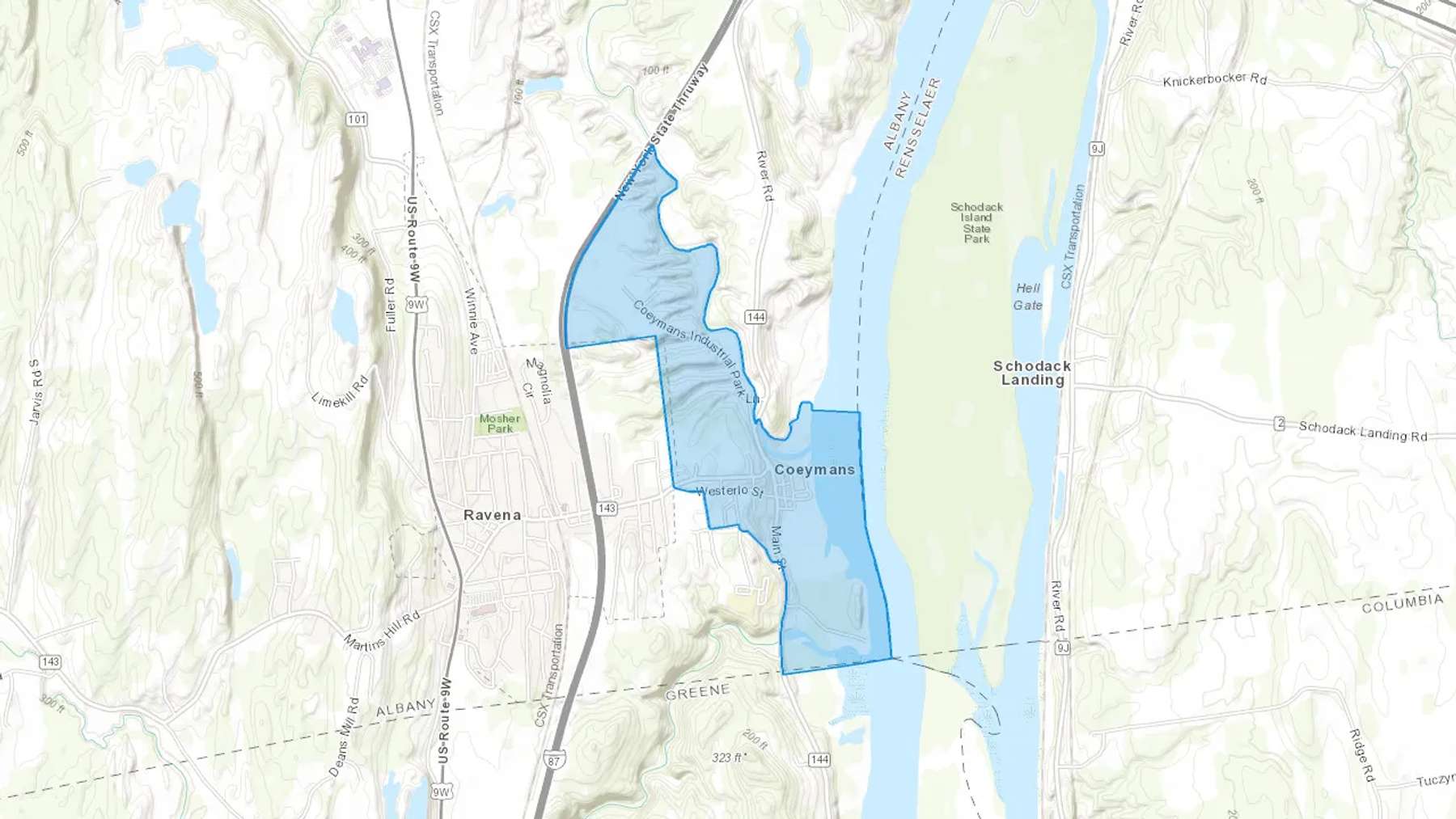 Coeymans, NY Cash heating Oil delivery map Map of the COD Fuel Oil delivery service area for Coeymans, NY