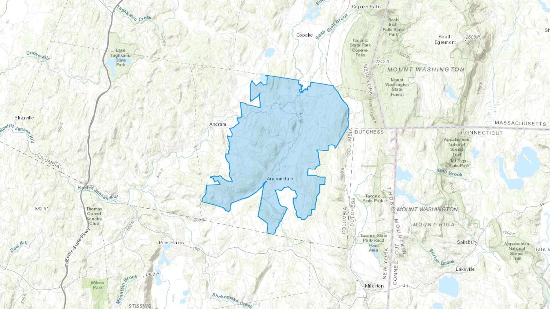 Ancramdale, NY Cash heating Oil delivery map Map of the COD Fuel Oil delivery service area for Ancramdale, NY
