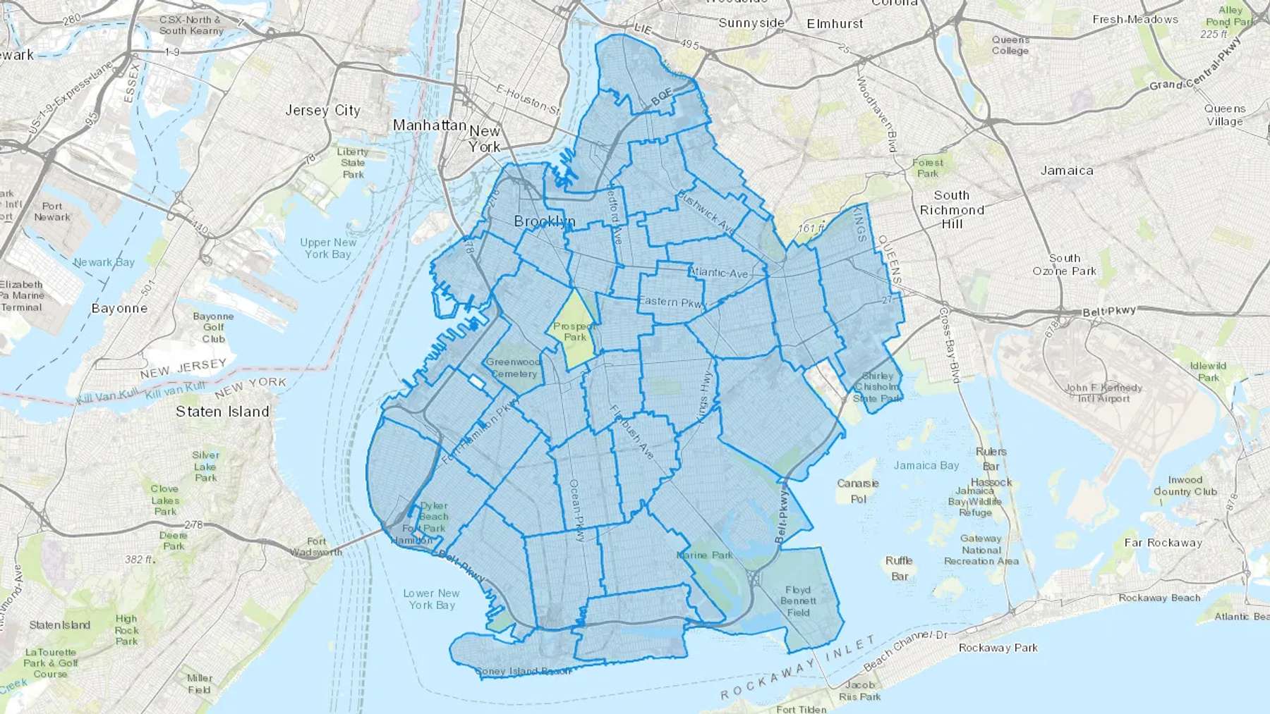 Brooklyn, NY Cash heating Oil delivery map Map of the COD Fuel Oil delivery service area for Brooklyn, NY