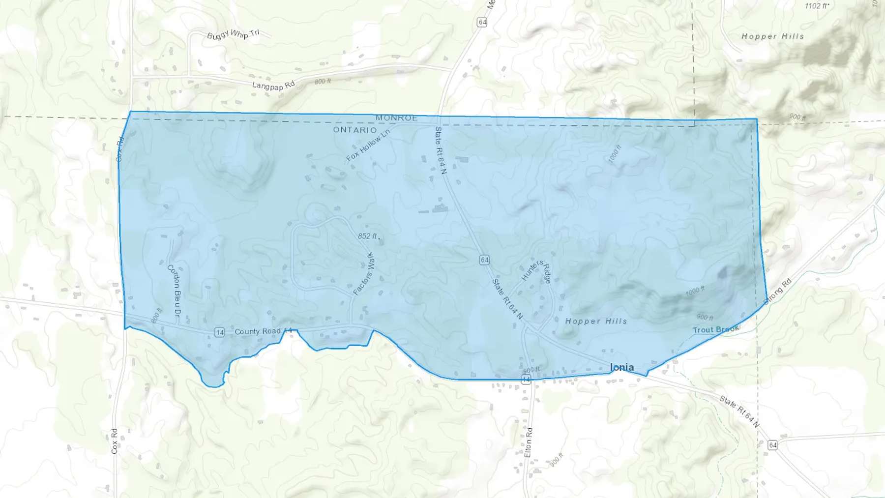 Ionia, NY Cash heating Oil delivery map Map of the COD Fuel Oil delivery service area for Ionia, NY