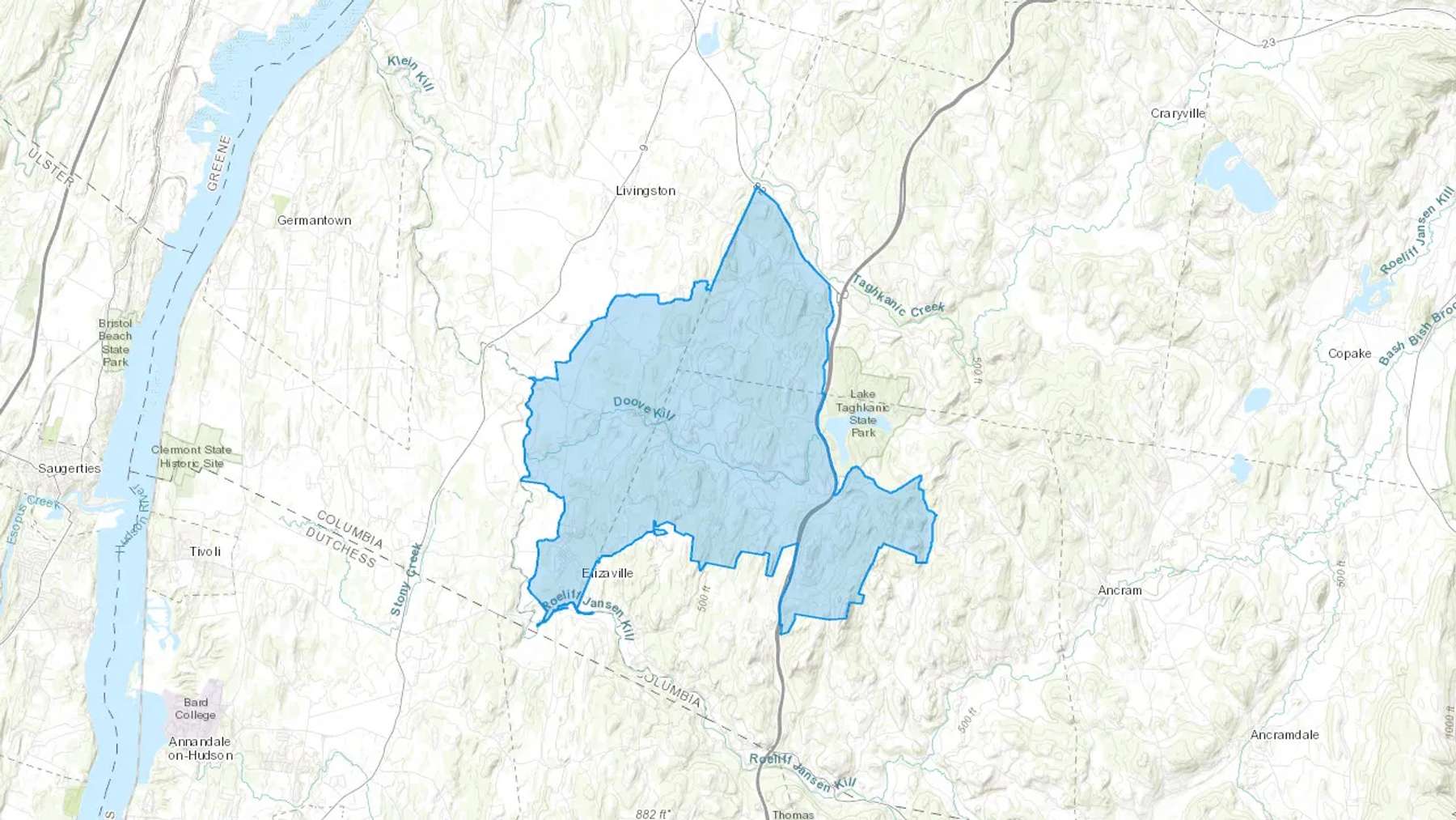 Elizaville, NY Cash heating Oil delivery map Map of the COD Fuel Oil delivery service area for Elizaville, NY