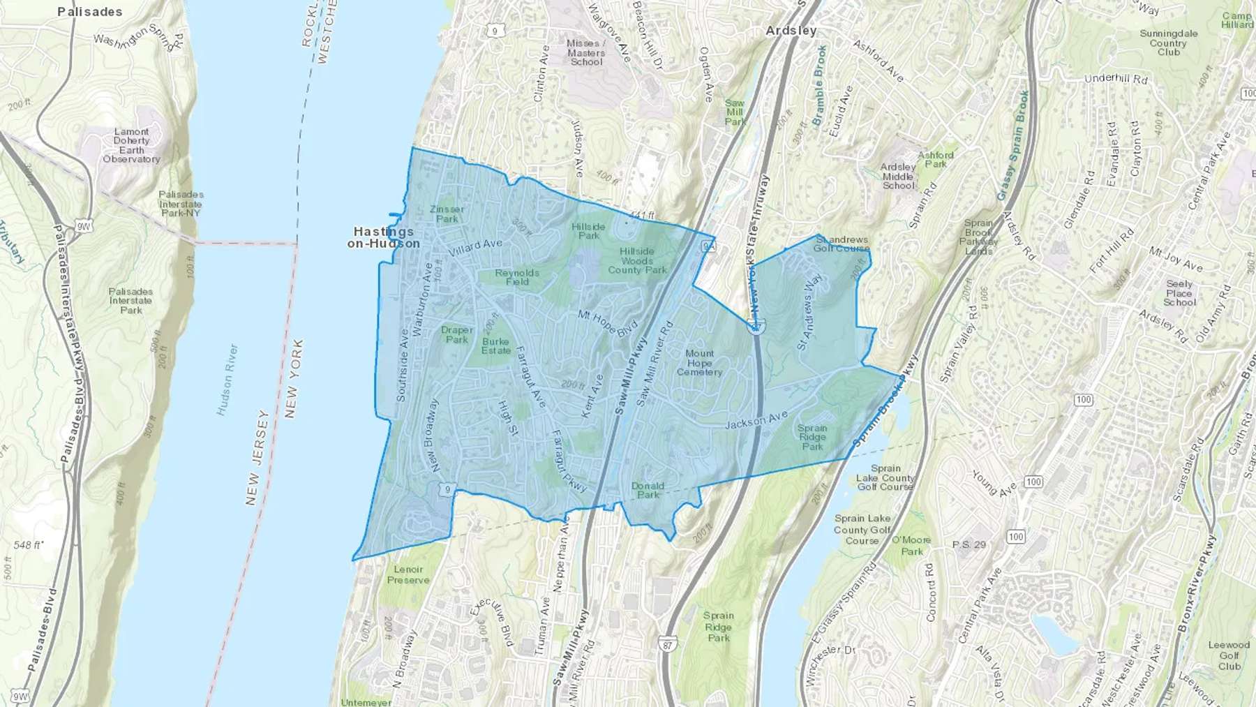 Hastings On Hudson, NY Cash heating Oil delivery map Map of the COD Fuel Oil delivery service area for Hastings On Hudson, NY