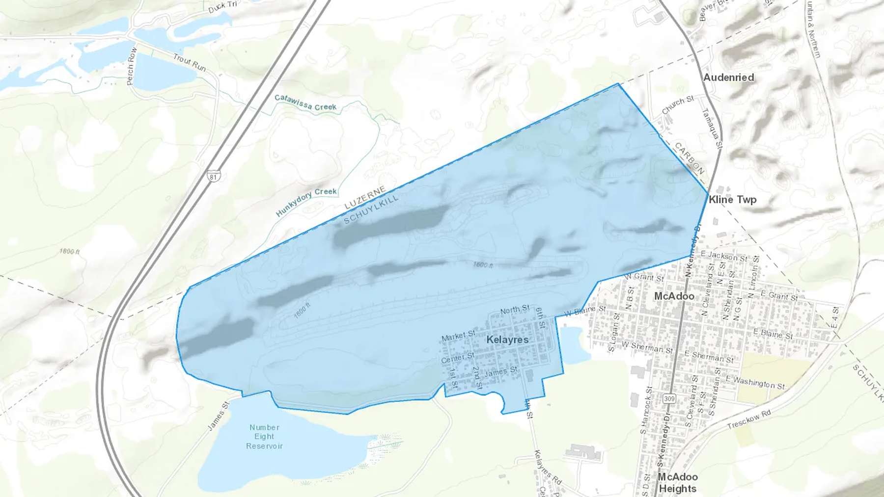 Kelayres, PA Cash heating Oil delivery map Map of the COD Fuel Oil delivery service area for Kelayres, PA