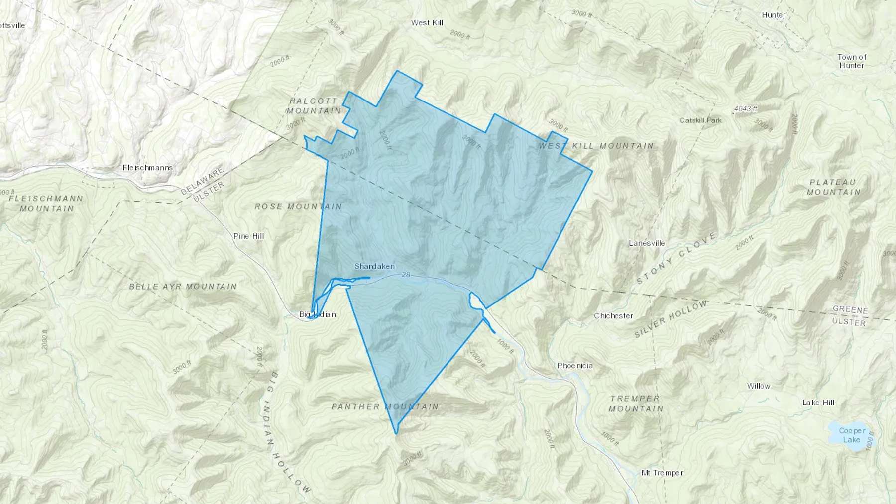 Shandaken, NY Cash heating Oil delivery map Map of the COD Fuel Oil delivery service area for Shandaken, NY