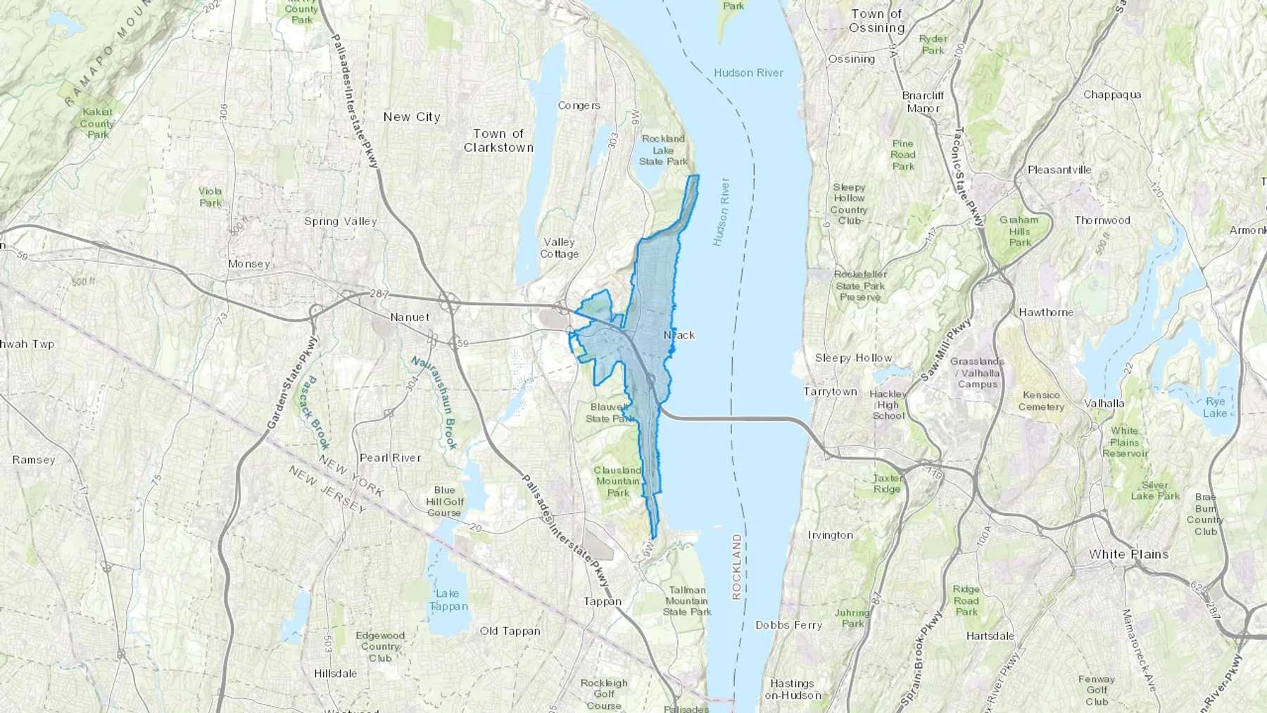 Nyack, NY Cash heating Oil delivery map Map of the COD Fuel Oil delivery service area for Nyack, NY