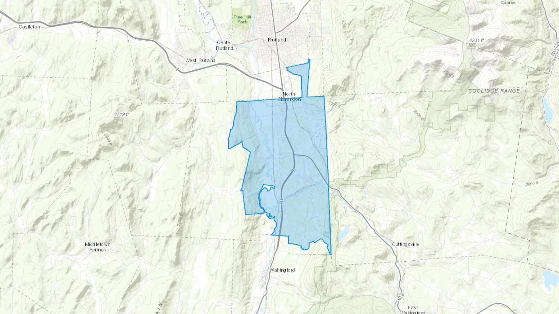 North Clarendon, VT Cash heating Oil delivery map Map of the COD Fuel Oil delivery service area for North Clarendon, VT