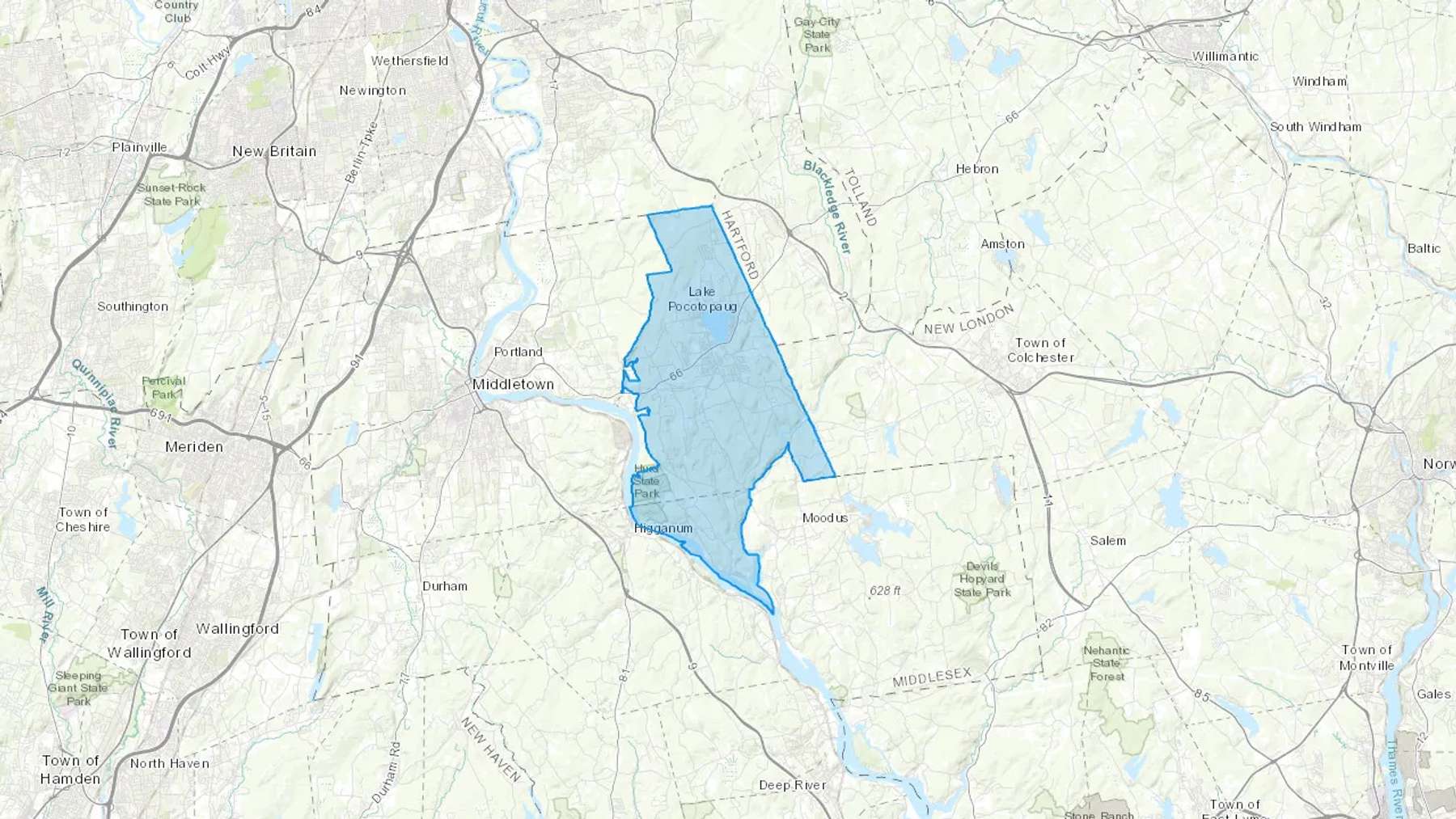 Cobalt, CT Cash heating Oil delivery map Map of the COD Fuel Oil delivery service area for Cobalt, CT