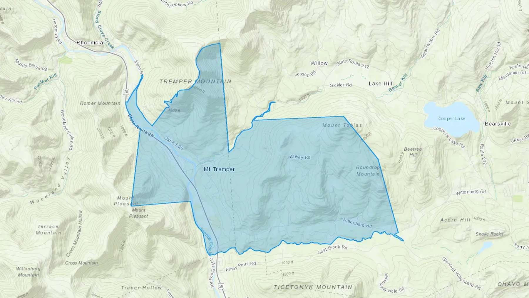 Mount Tremper, NY Cash heating Oil delivery map Map of the COD Fuel Oil delivery service area for Mount Tremper, NY