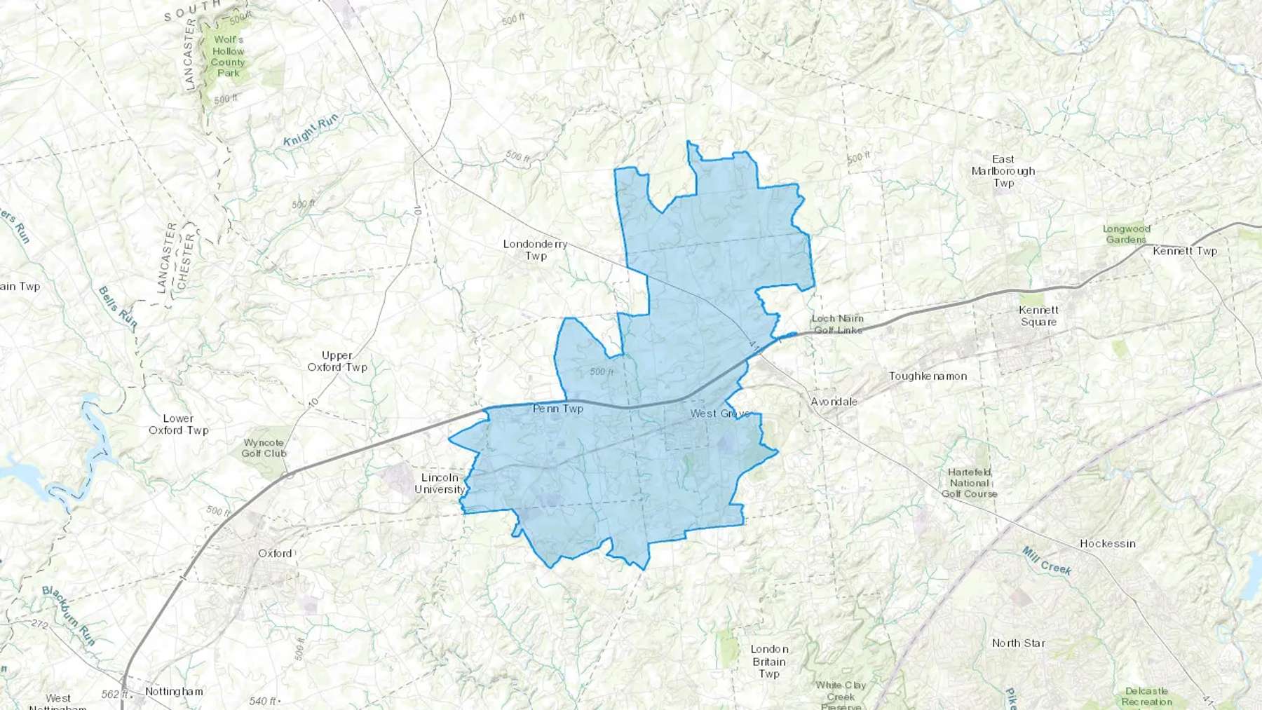Chatham, PA Cash heating Oil delivery map Map of the COD Fuel Oil delivery service area for Chatham, PA