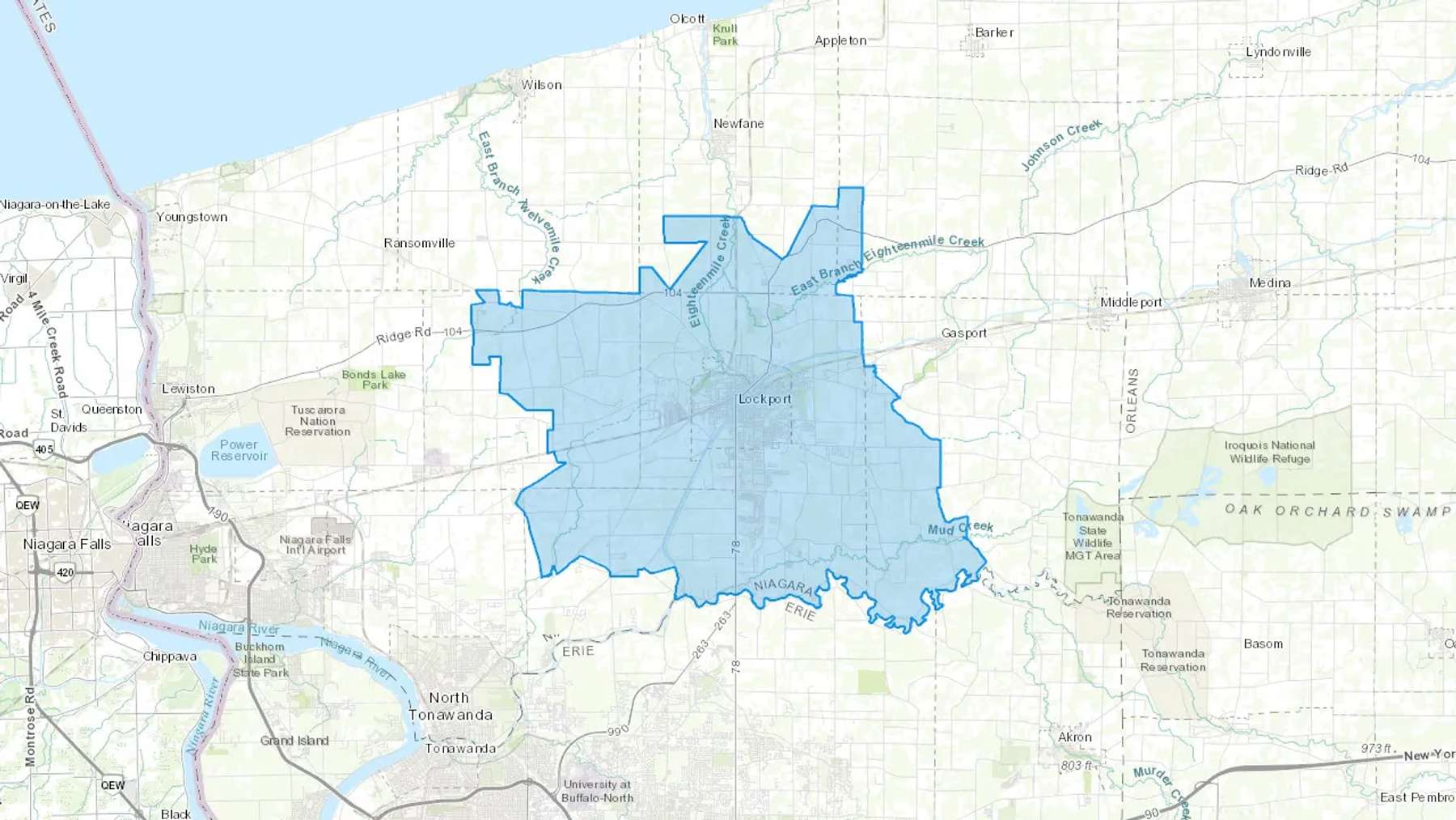 Lockport, NY Cash heating Oil delivery map Map of the COD Fuel Oil delivery service area for Lockport, NY