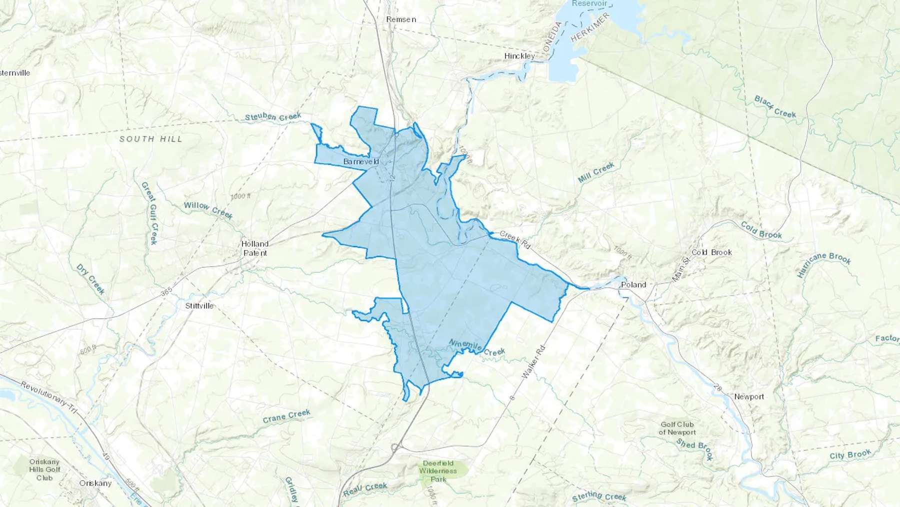 Barneveld, NY Cash heating Oil delivery map Map of the COD Fuel Oil delivery service area for Barneveld, NY