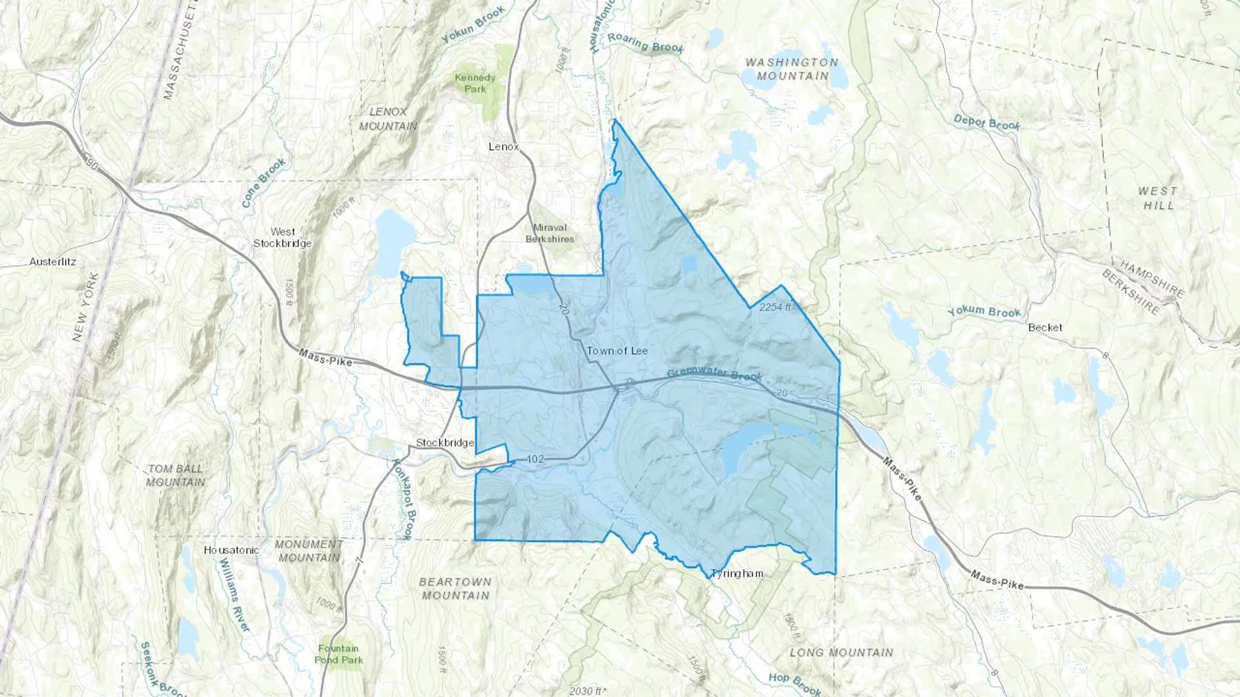 Lee, MA Cash heating Oil delivery map Map of the COD Fuel Oil delivery service area for Lee, MA