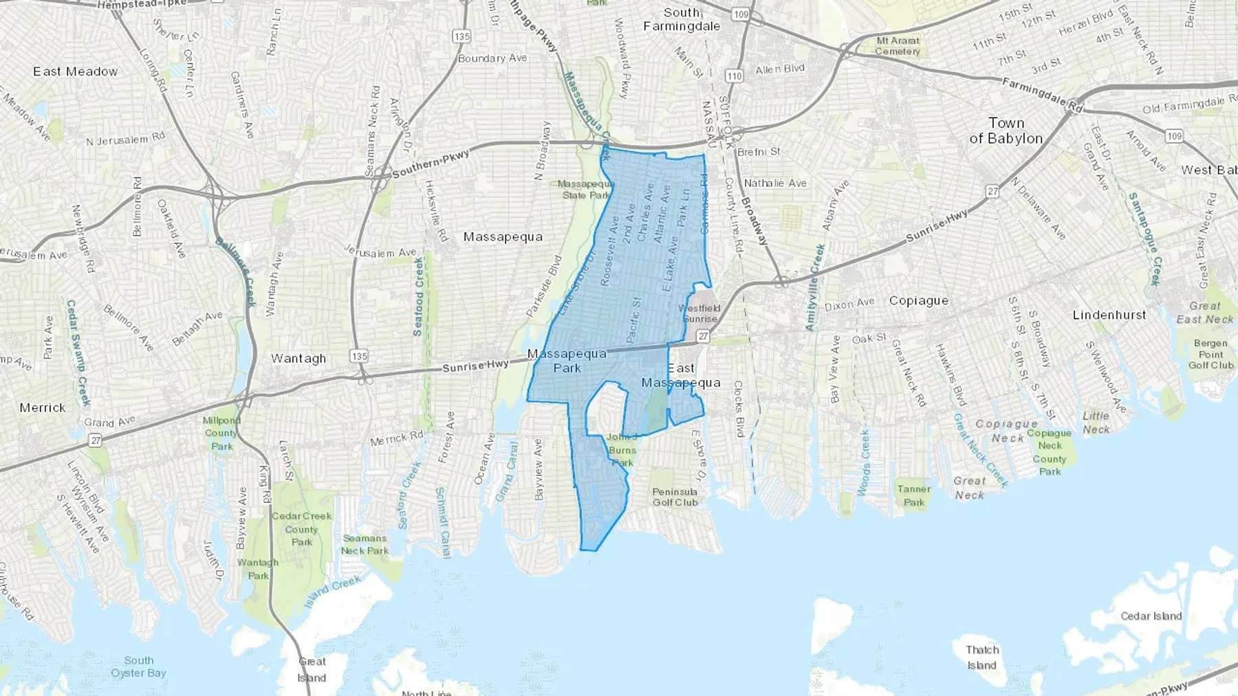 Massapequa Park, NY Cash heating Oil delivery map Map of the COD Fuel Oil delivery service area for Massapequa Park, NY