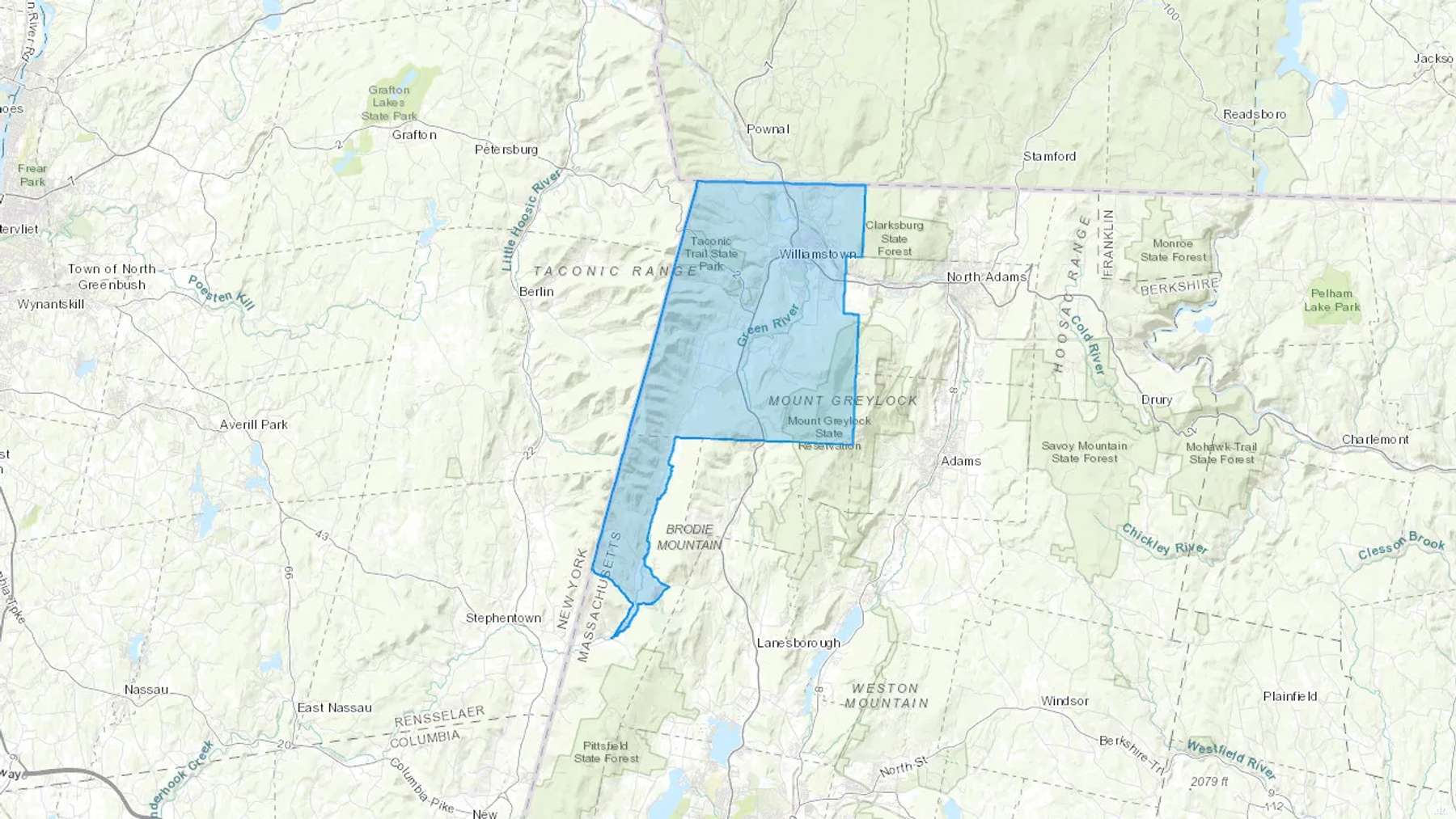 Williamstown, MA Cash heating Oil delivery map Map of the COD Fuel Oil delivery service area for Williamstown, MA