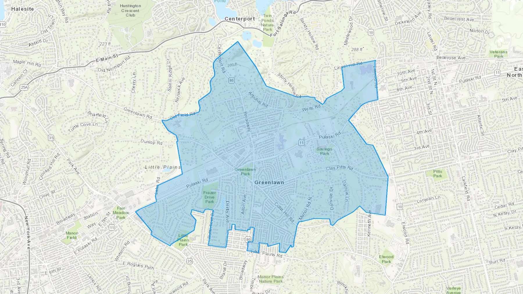 Greenlawn, NY Cash heating Oil delivery map Map of the COD Fuel Oil delivery service area for Greenlawn, NY