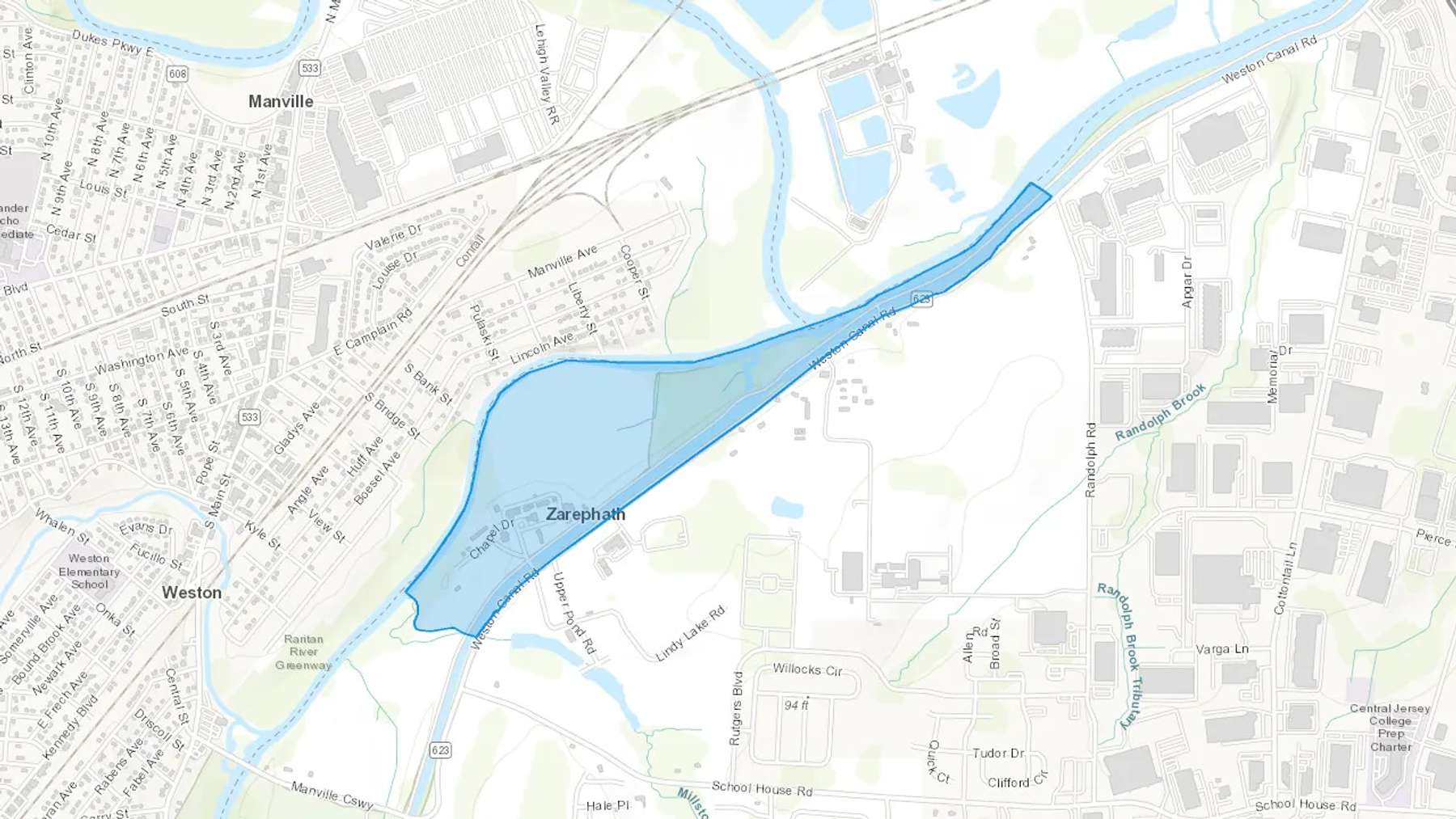 Zarephath, NJ Cash heating Oil delivery map Map of the COD Fuel Oil delivery service area for Zarephath, NJ