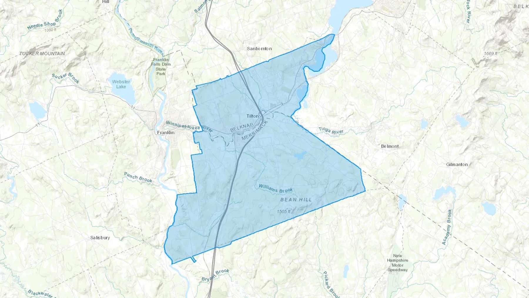 Winnisquam, NH Cash heating Oil delivery map Map of the COD Fuel Oil delivery service area for Winnisquam, NH