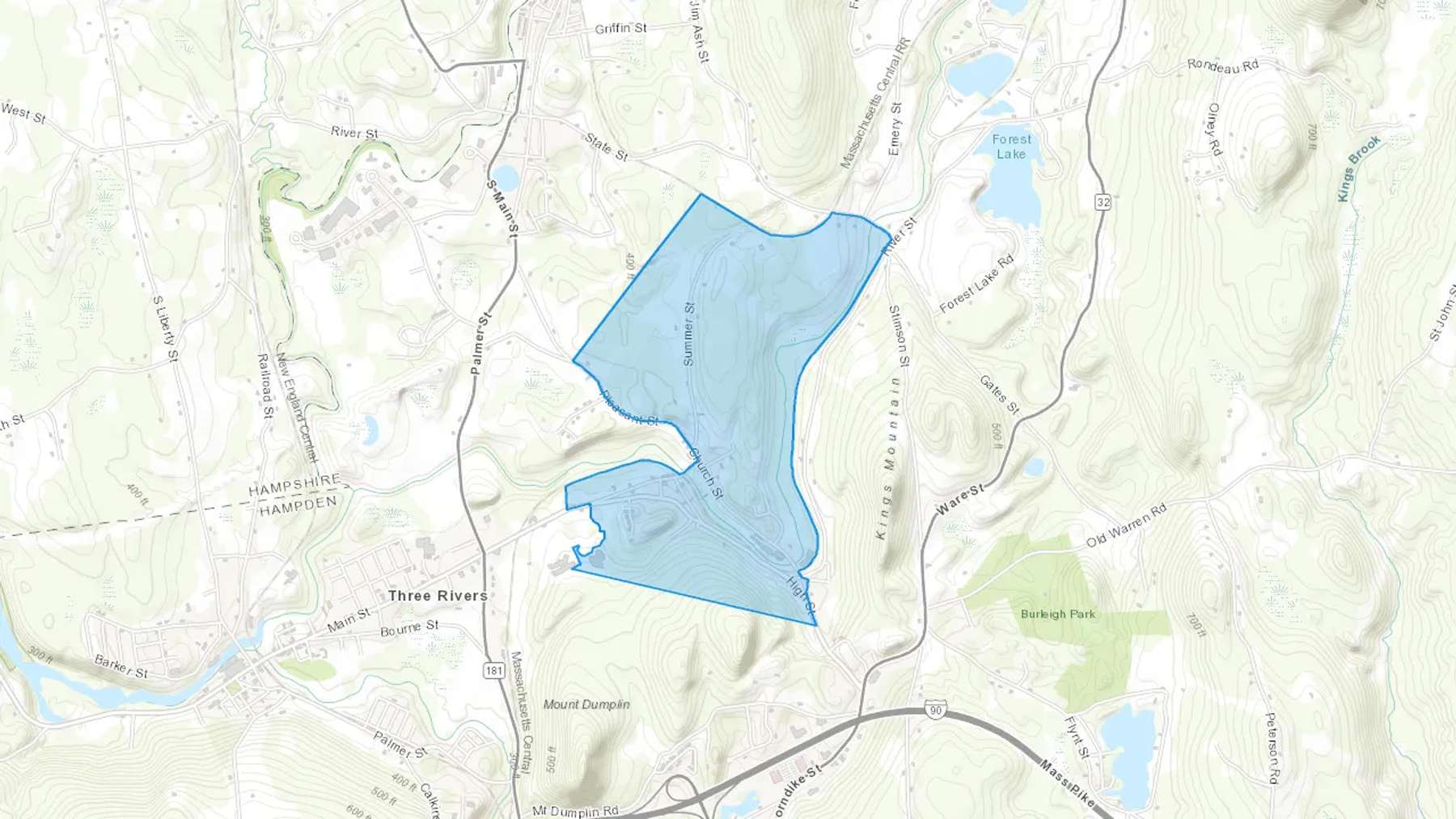 Thorndike, MA Cash heating Oil delivery map Map of the COD Fuel Oil delivery service area for Thorndike, MA