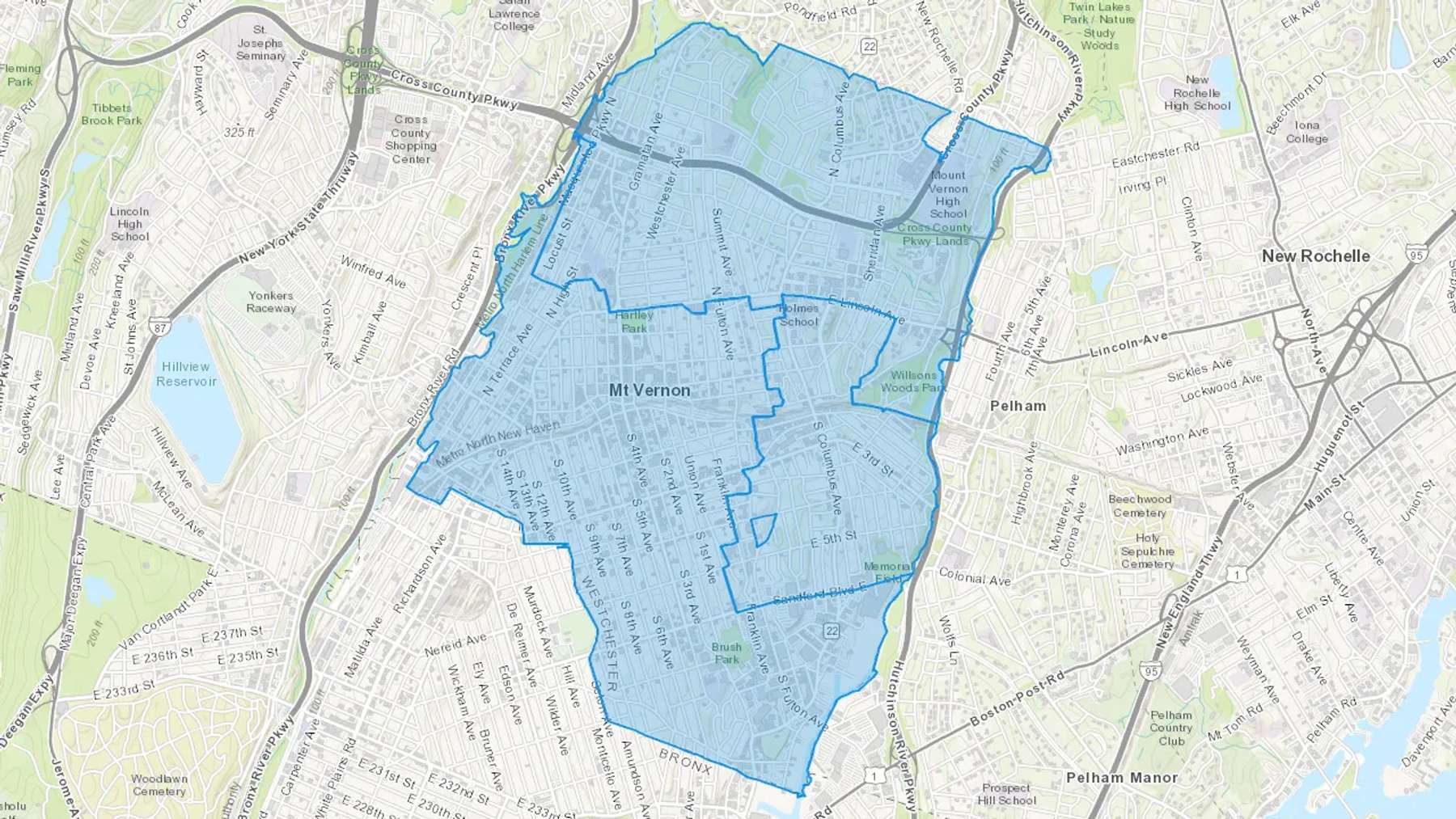 Mount Vernon, NY Cash heating Oil delivery map Map of the COD Fuel Oil delivery service area for Mount Vernon, NY