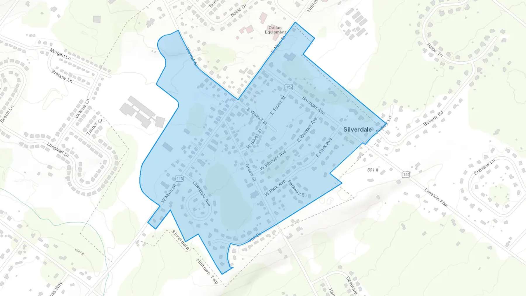 Silverdale, PA Cash heating Oil delivery map Map of the COD Fuel Oil delivery service area for Silverdale, PA