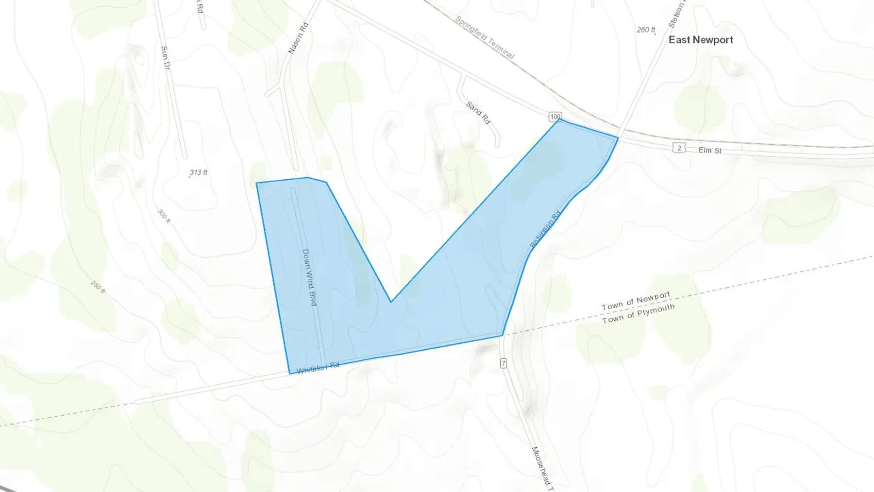 East Newport, ME Cash heating Oil delivery map Map of the COD Fuel Oil delivery service area for East Newport, ME