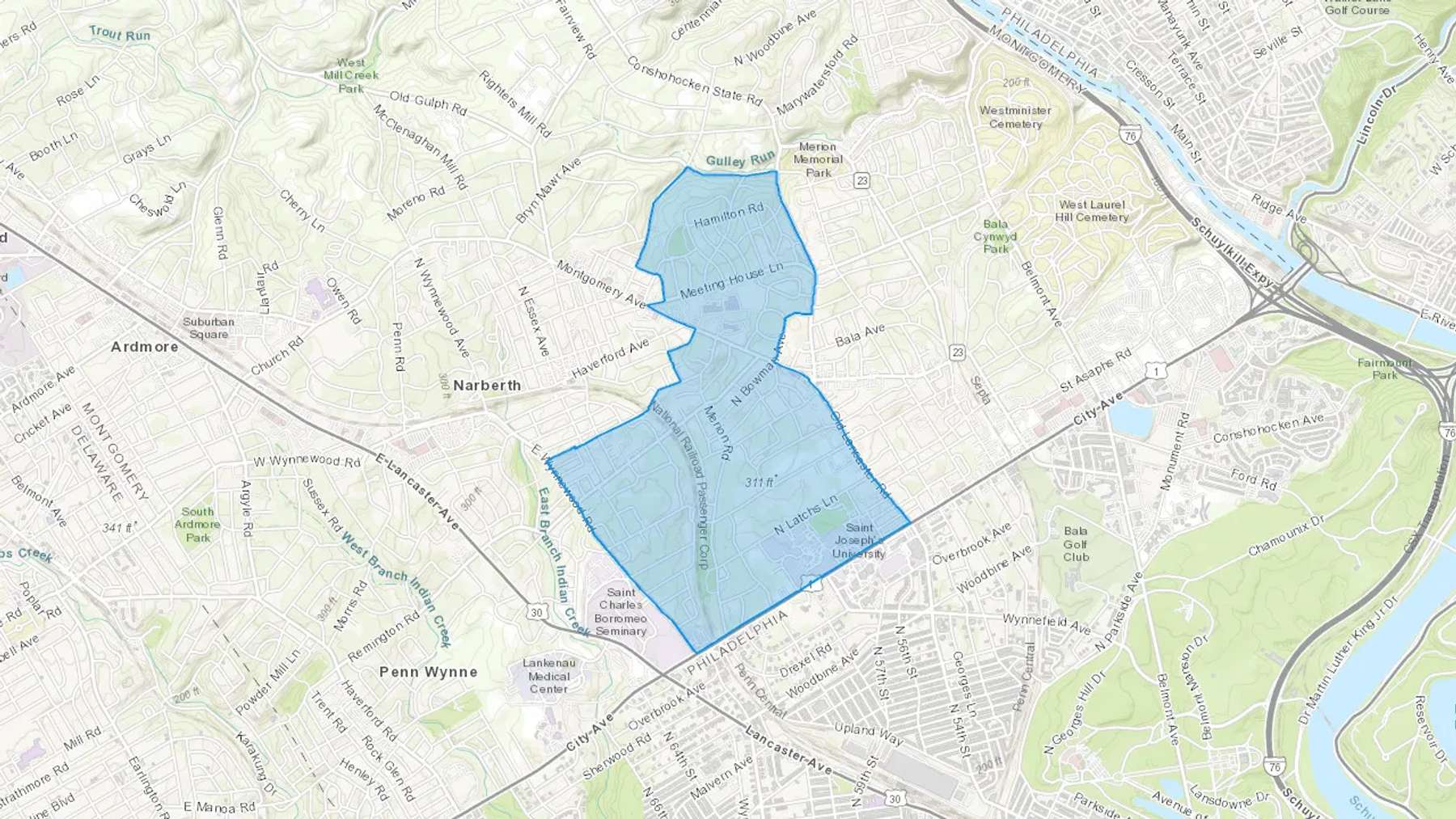 Merion Station, PA Cash heating Oil delivery map Map of the COD Fuel Oil delivery service area for Merion Station, PA
