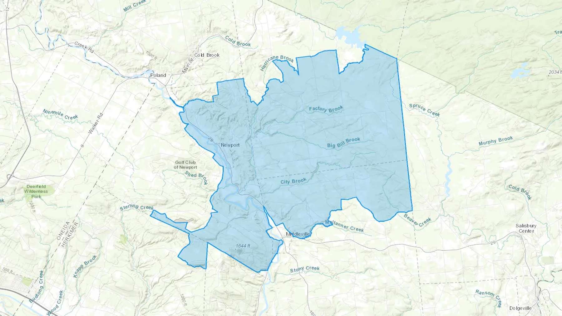 Newport, NY Cash heating Oil delivery map Map of the COD Fuel Oil delivery service area for Newport, NY