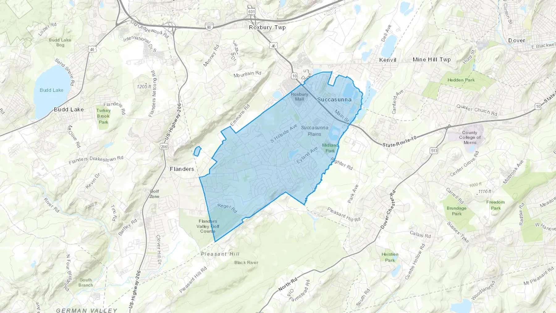Succasunna, NJ Cash heating Oil delivery map Map of the COD Fuel Oil delivery service area for Succasunna, NJ