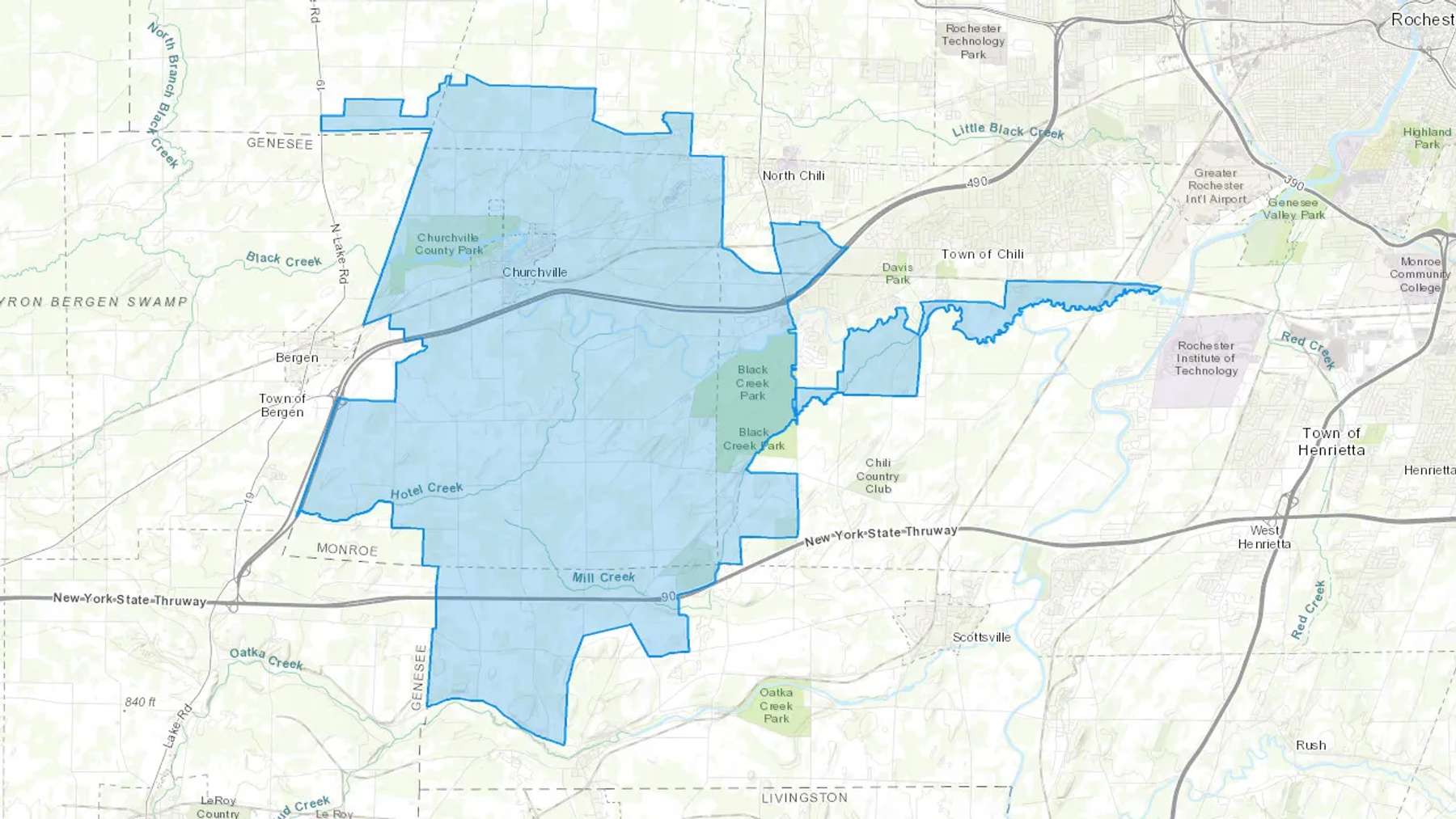 Churchville, NY Cash heating Oil delivery map Map of the COD Fuel Oil delivery service area for Churchville, NY