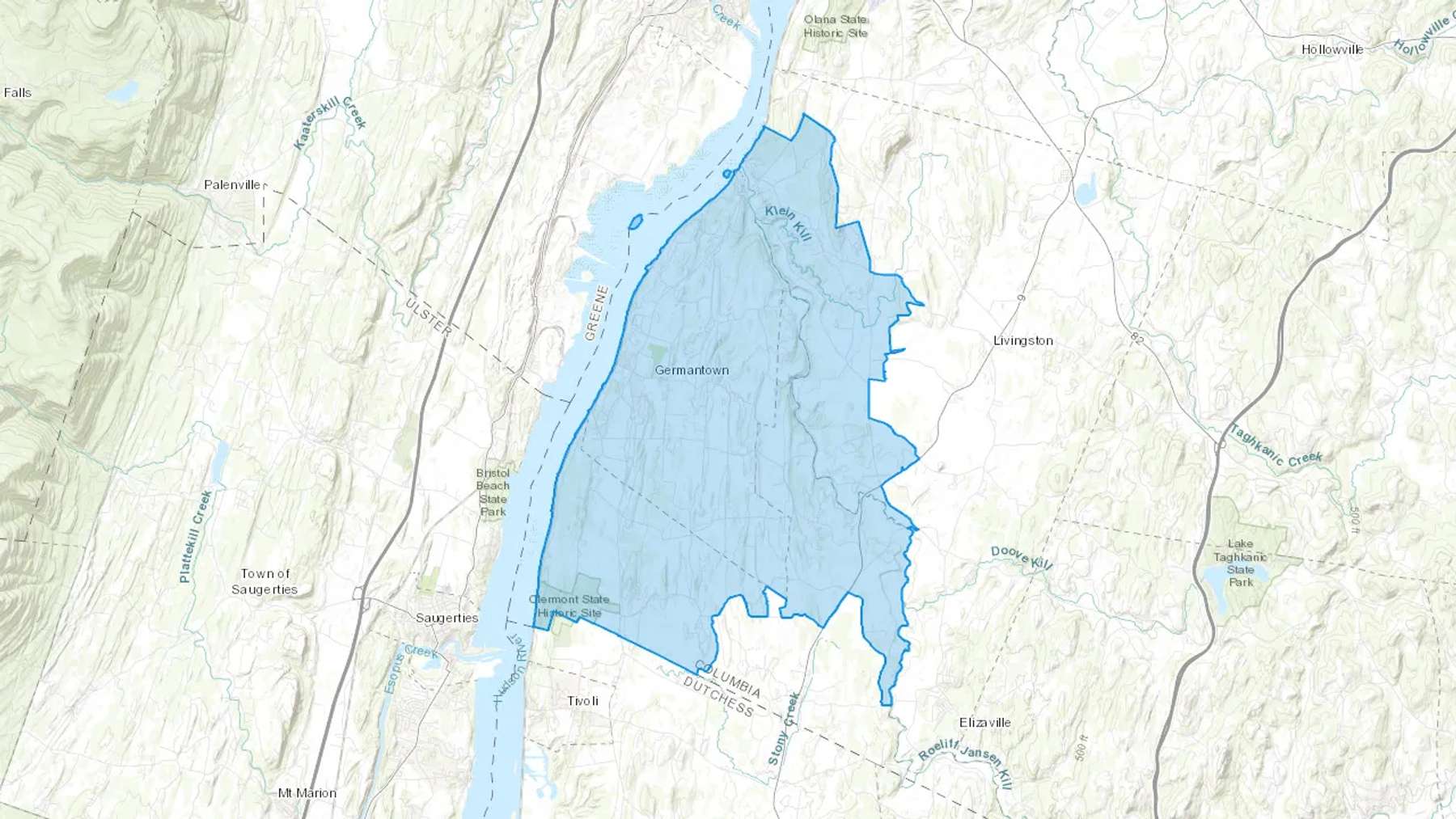Germantown, NY Cash heating Oil delivery map Map of the COD Fuel Oil delivery service area for Germantown, NY