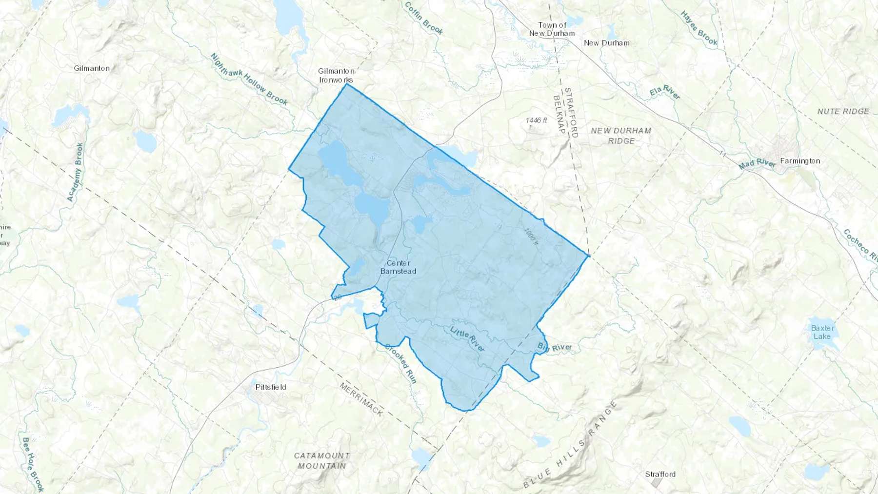 Center Barnstead, NH Cash heating Oil delivery map Map of the COD Fuel Oil delivery service area for Center Barnstead, NH