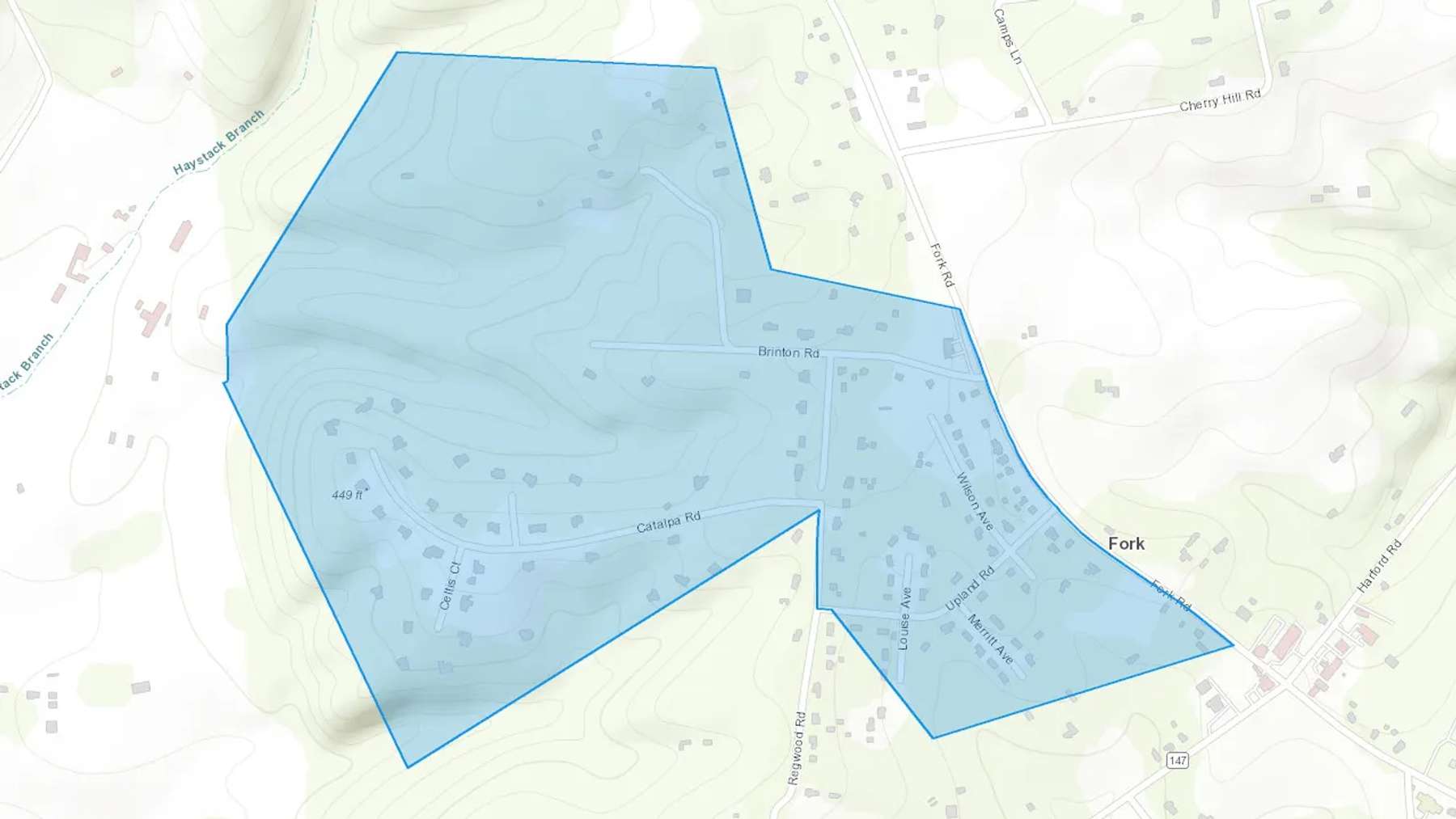 Fork, MD Cash heating Oil delivery map Map of the COD Fuel Oil delivery service area for Fork, MD