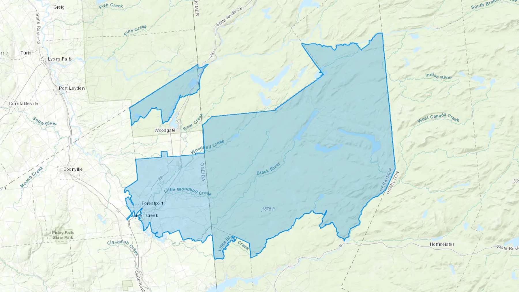 Forestport, NY Cash heating Oil delivery map Map of the COD Fuel Oil delivery service area for Forestport, NY