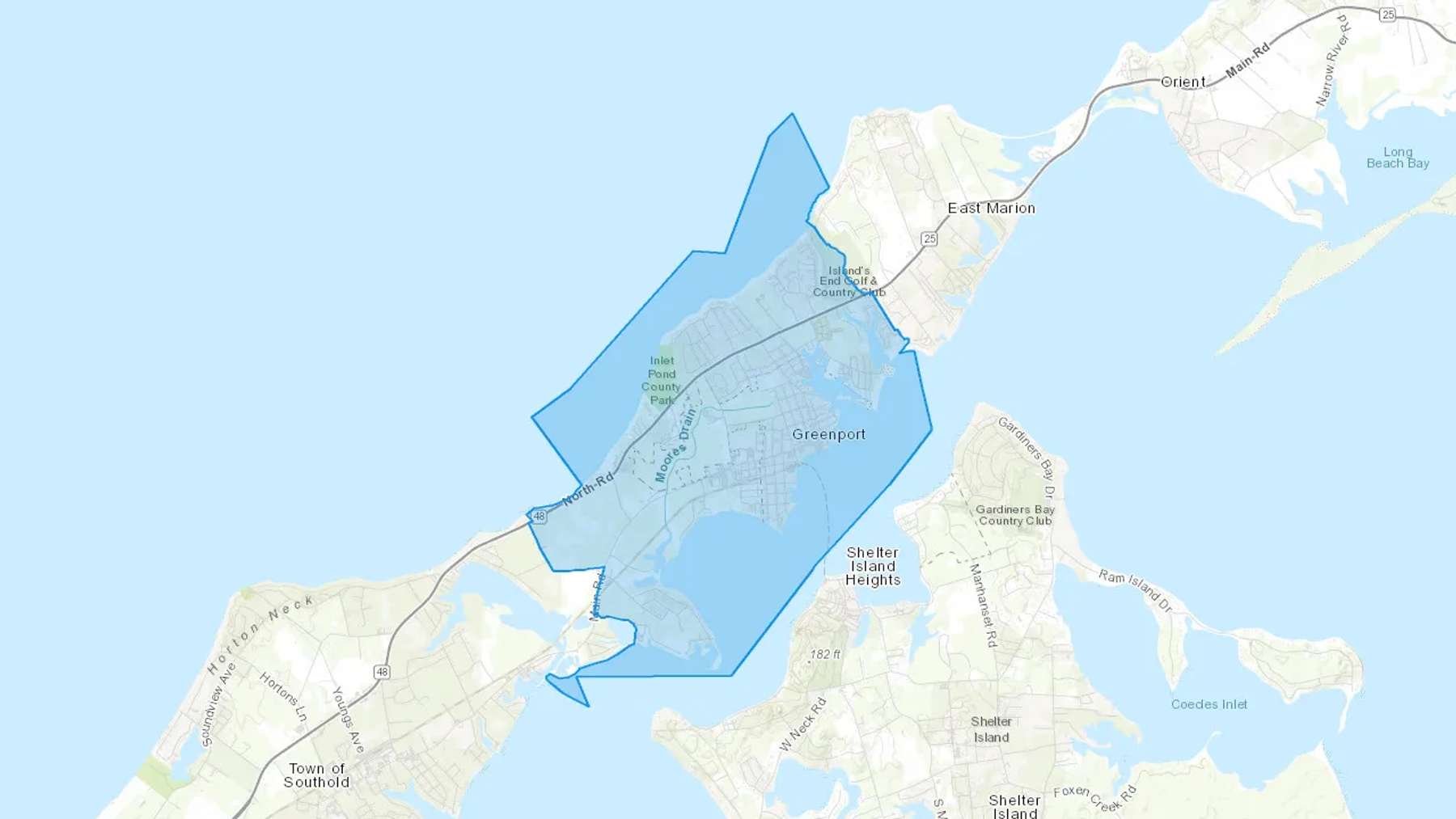 Greenport, NY Cash heating Oil delivery map Map of the COD Fuel Oil delivery service area for Greenport, NY