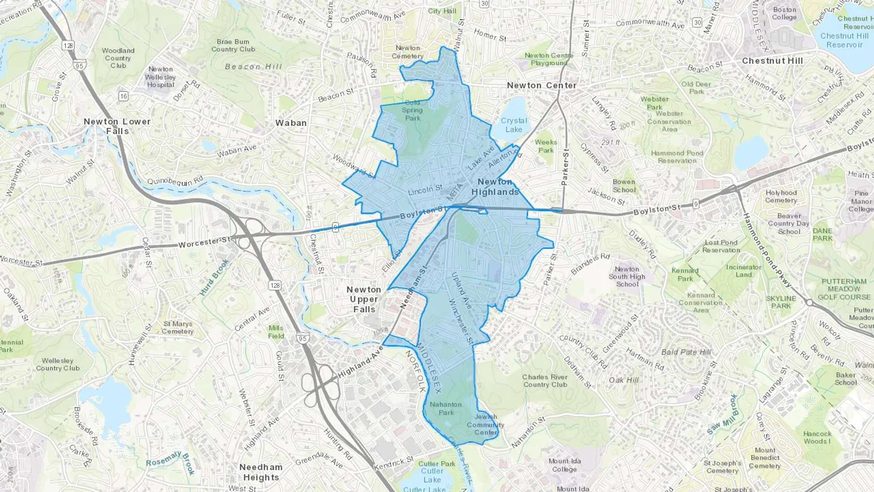 Nonantum, MA Cash heating Oil delivery map Map of the COD Fuel Oil delivery service area for Nonantum, MA