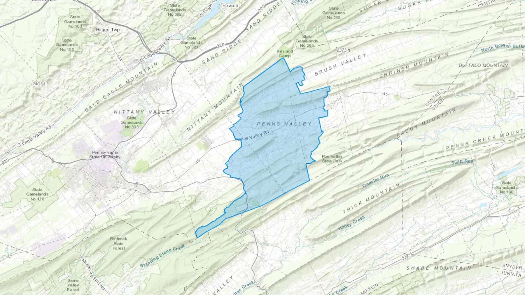 Spring Mills, PA Cash heating Oil delivery map Map of the COD Fuel Oil delivery service area for Spring Mills, PA