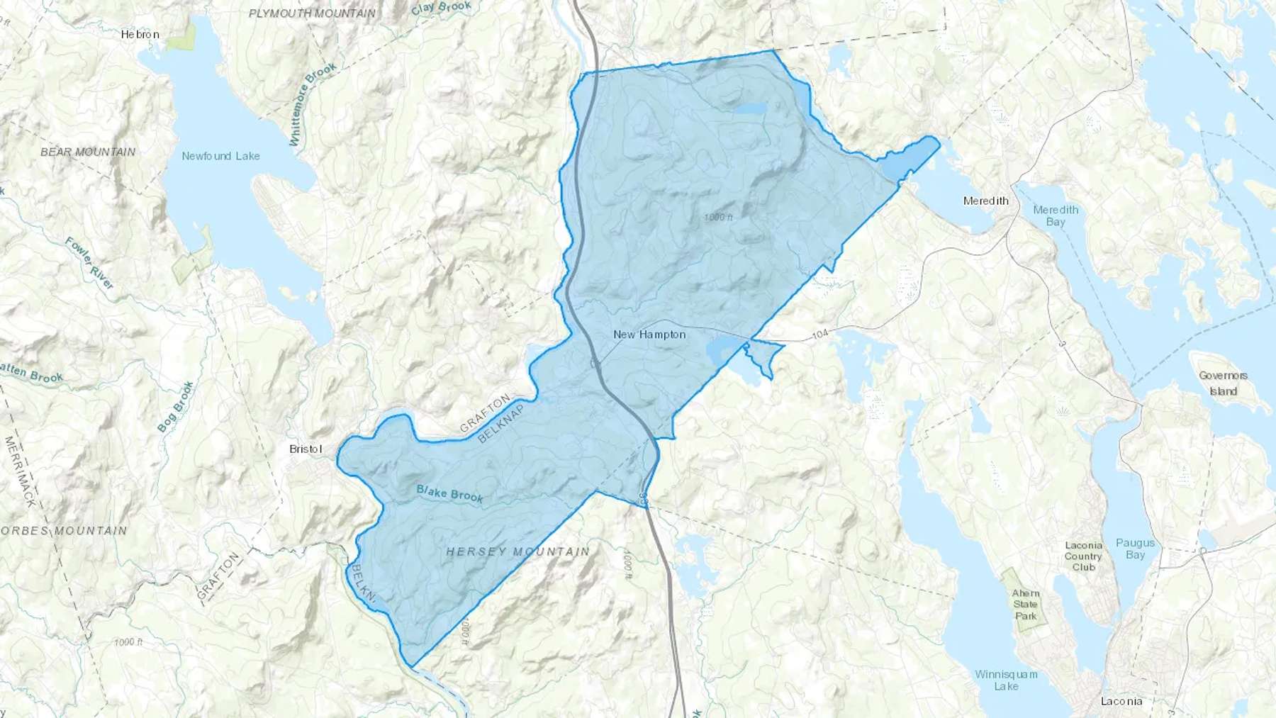 New Hampton, NH Cash heating Oil delivery map Map of the COD Fuel Oil delivery service area for New Hampton, NH