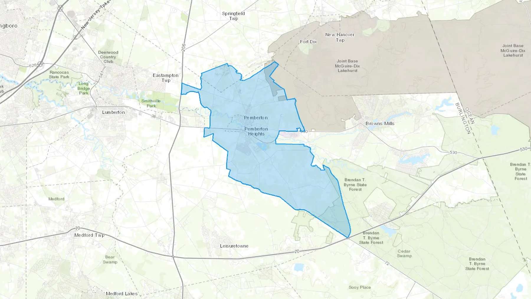 New Lisbon, NJ Cash heating Oil delivery map Map of the COD Fuel Oil delivery service area for New Lisbon, NJ