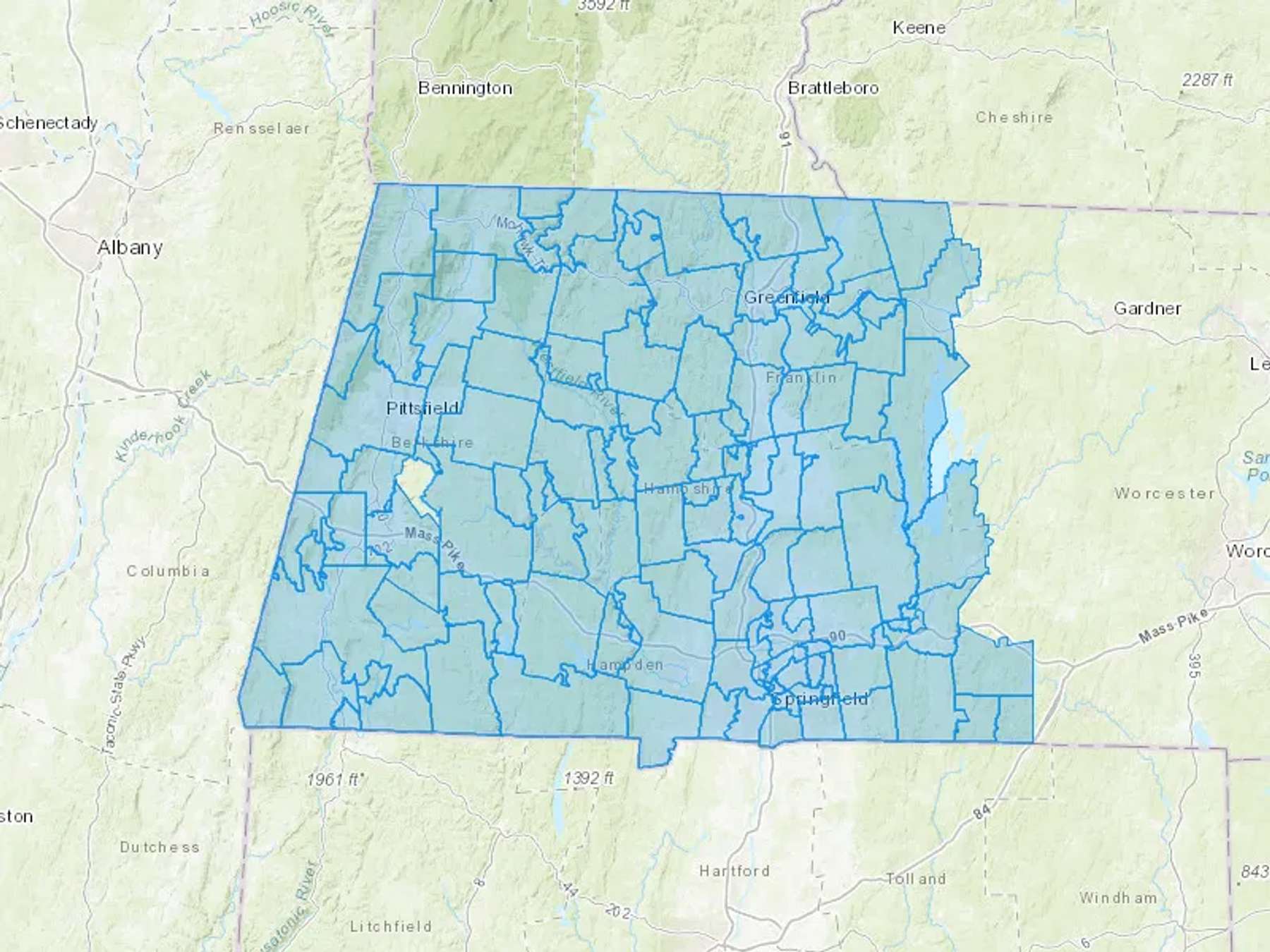 Western Mass Cash Heating Oil Delivery Map Map of the COD Fuel Oil Delivery Service Area for WM