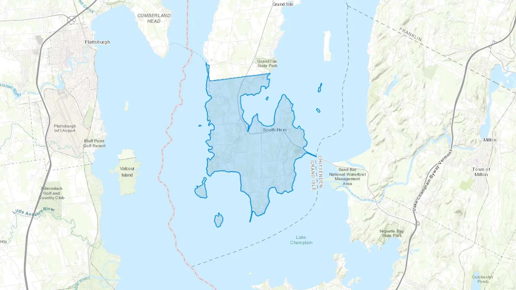 South Hero, VT Cash heating Oil delivery map Map of the COD Fuel Oil delivery service area for South Hero, VT