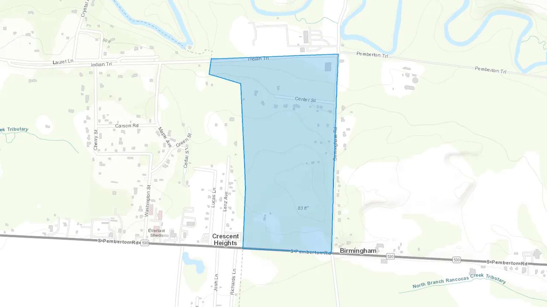 Birmingham, NJ Cash heating Oil delivery map Map of the COD Fuel Oil delivery service area for Birmingham, NJ