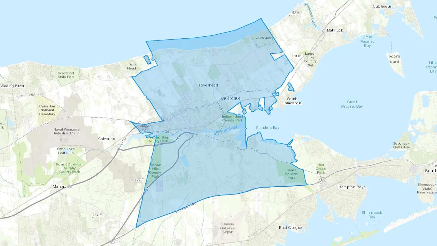 Riverhead, NY Cash heating Oil delivery map Map of the COD Fuel Oil delivery service area for Riverhead, NY