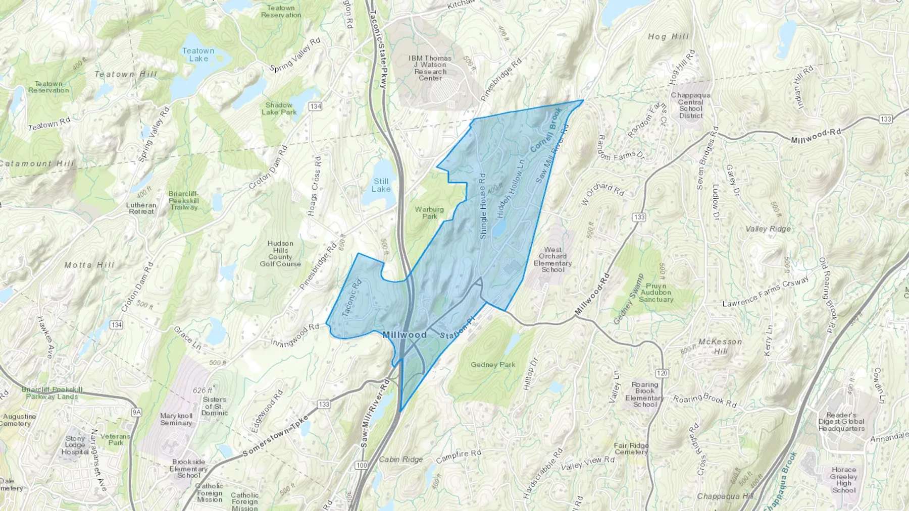 Millwood, NY Cash heating Oil delivery map Map of the COD Fuel Oil delivery service area for Millwood, NY