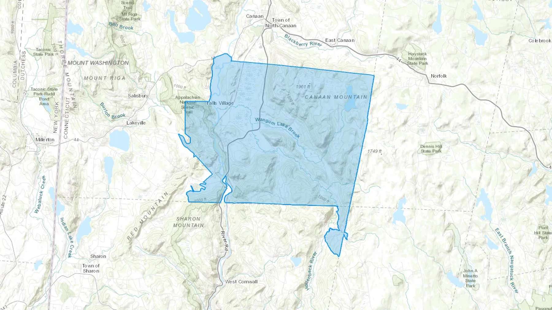 Falls Village, CT Cash heating Oil delivery map Map of the COD Fuel Oil delivery service area for Falls Village, CT