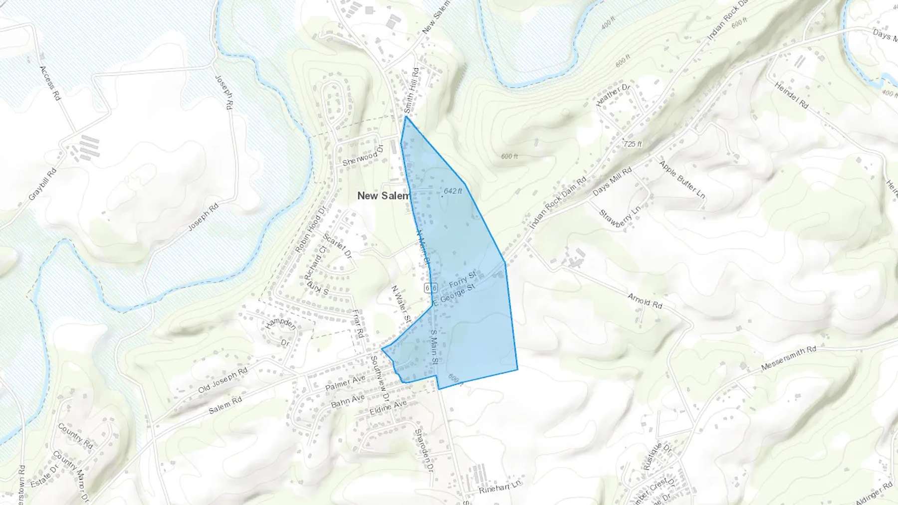 York New Salem, PA Cash heating Oil delivery map Map of the COD Fuel Oil delivery service area for York New Salem, PA