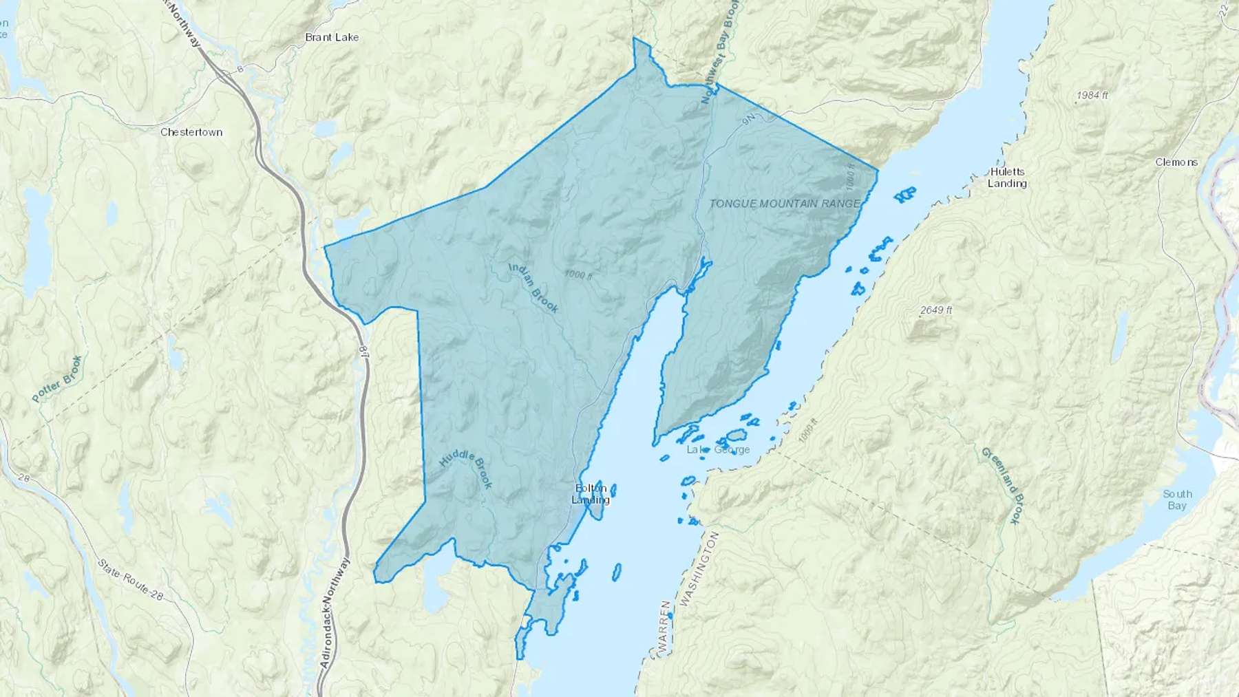 Bolton Landing, NY Cash heating Oil delivery map Map of the COD Fuel Oil delivery service area for Bolton Landing, NY