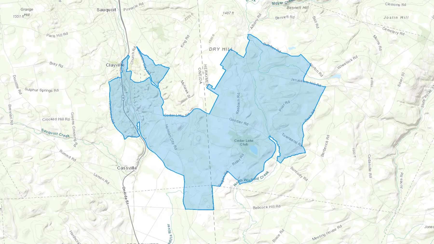 Clayville, NY Cash heating Oil delivery map Map of the COD Fuel Oil delivery service area for Clayville, NY