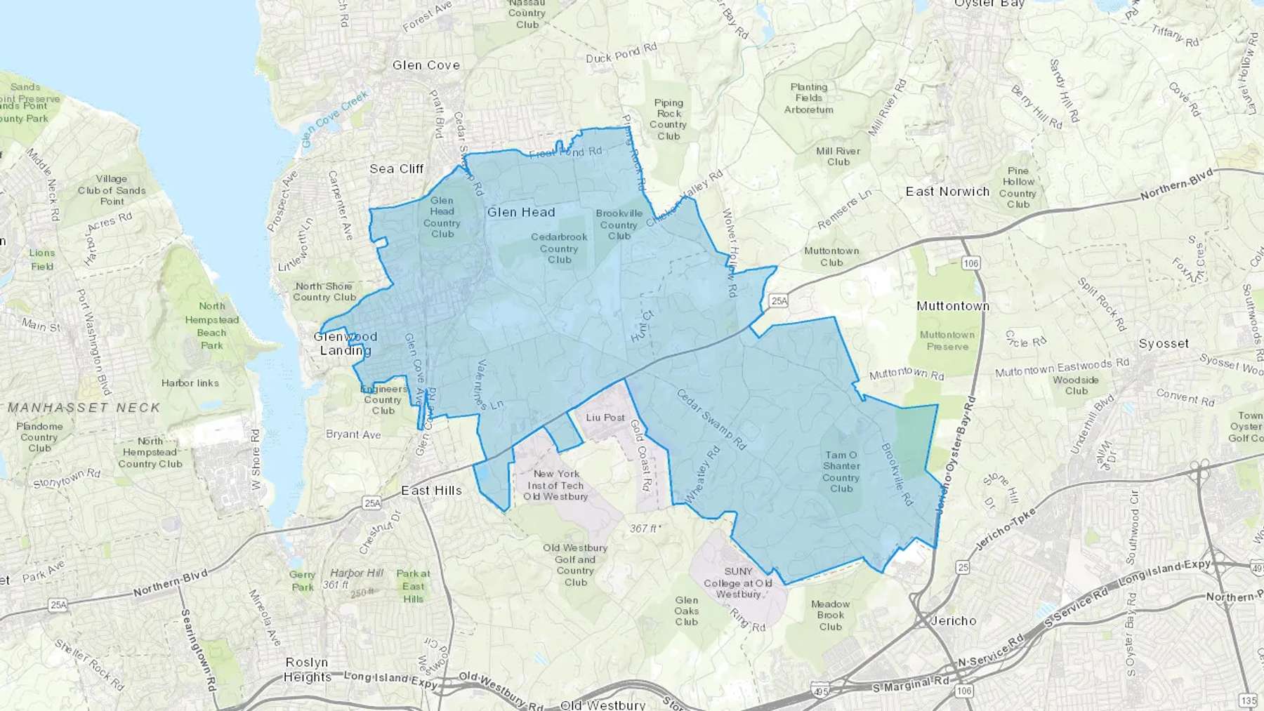 Glen Head, NY Cash heating Oil delivery map Map of the COD Fuel Oil delivery service area for Glen Head, NY