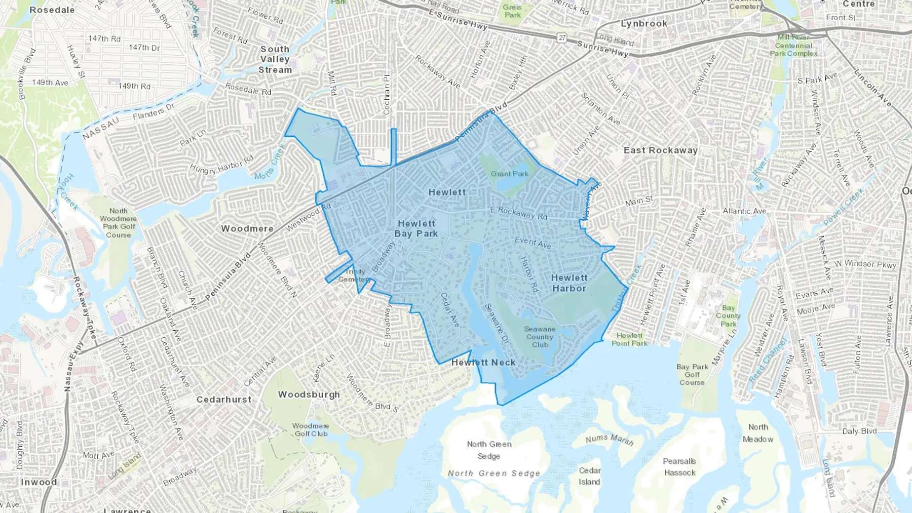 Hewlett, NY Cash heating Oil delivery map Map of the COD Fuel Oil delivery service area for Hewlett, NY